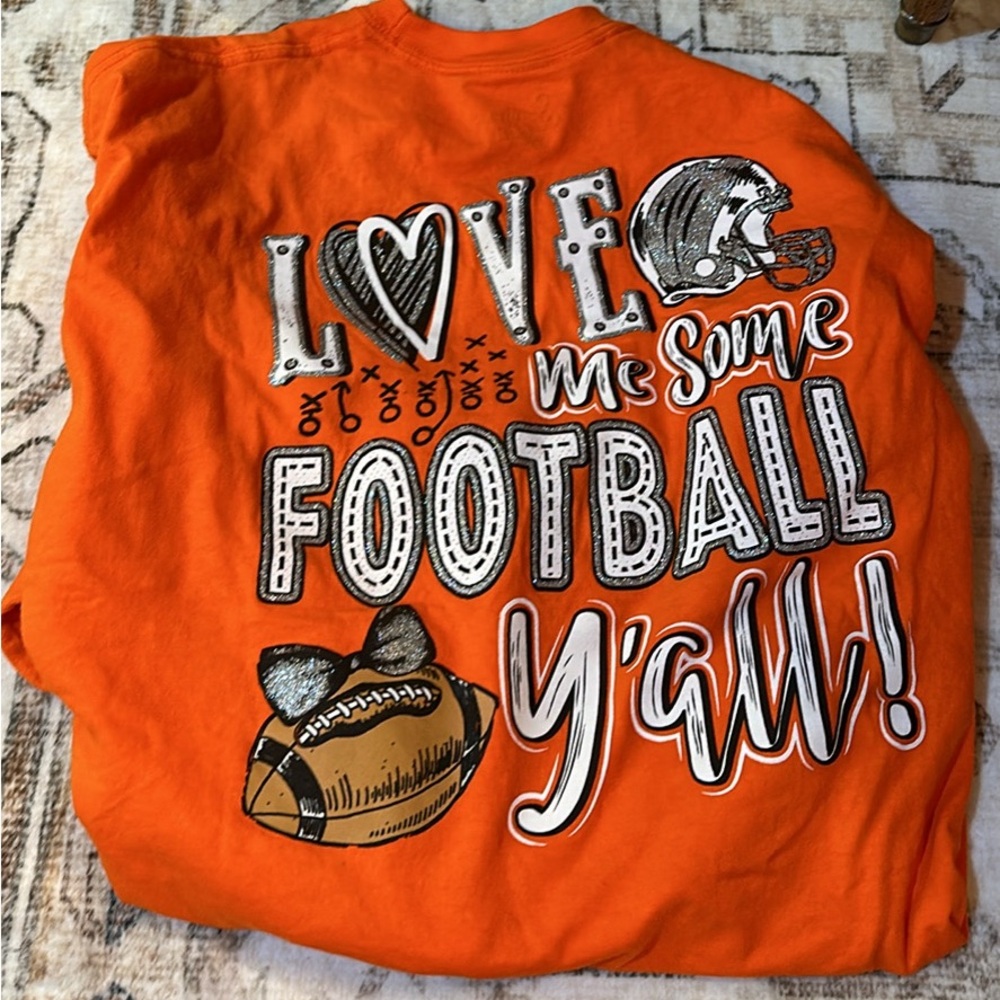 Cute, Orange, Football, Long Sleeve shirt, Size XL
